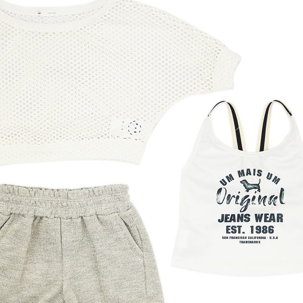 Conjunto Blusa, Shorts e Cropped 1+1