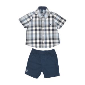 Conjunto Camisa Xadrez e Bermuda 1+1