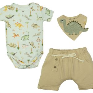 Conjunto Body Shorts e Babador Grow Up